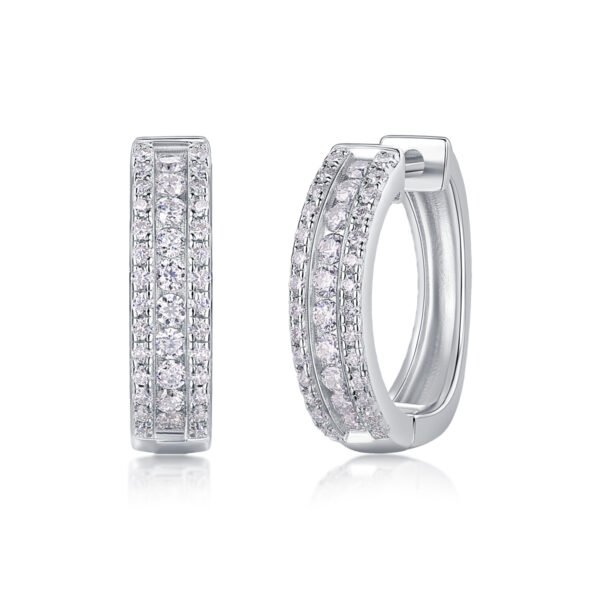 Moissanite hoop earrings - Image 5