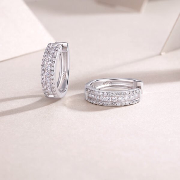 Moissanite hoop earrings - Image 2