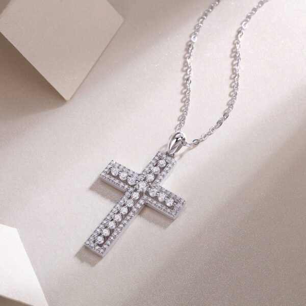 Moissanite cross pendant