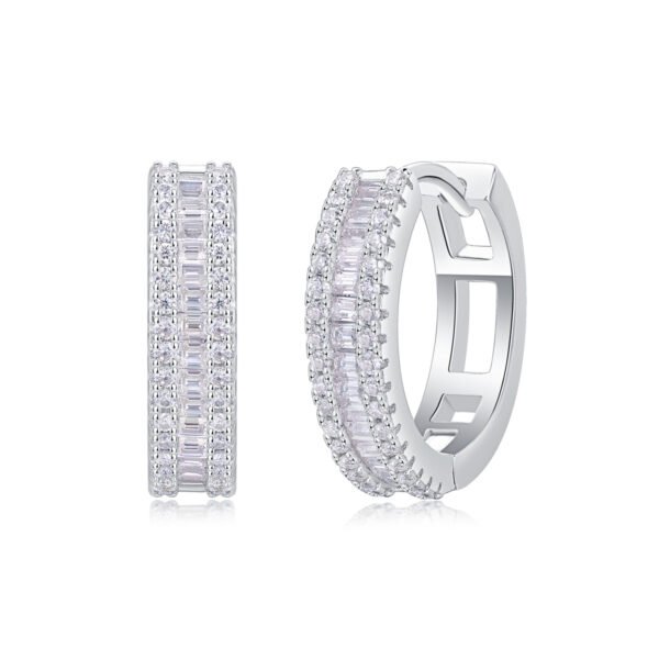 Moissanite hoop earrings - Image 5