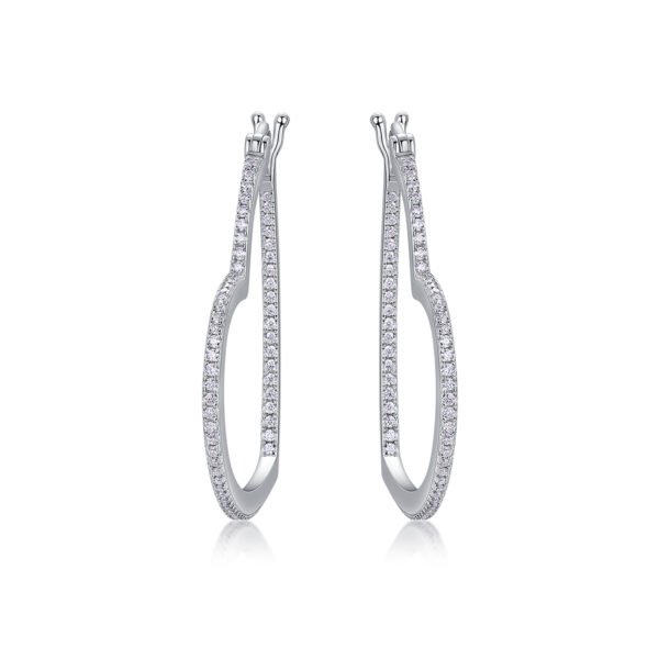 Moissanite Amour Heart Hoop Earrings - Image 5