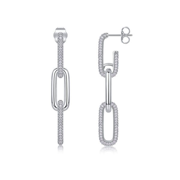 Moissanite Chain-Link Drop Earrings - Image 5