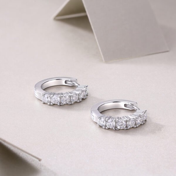 Moissanite hoop earrings - Image 2