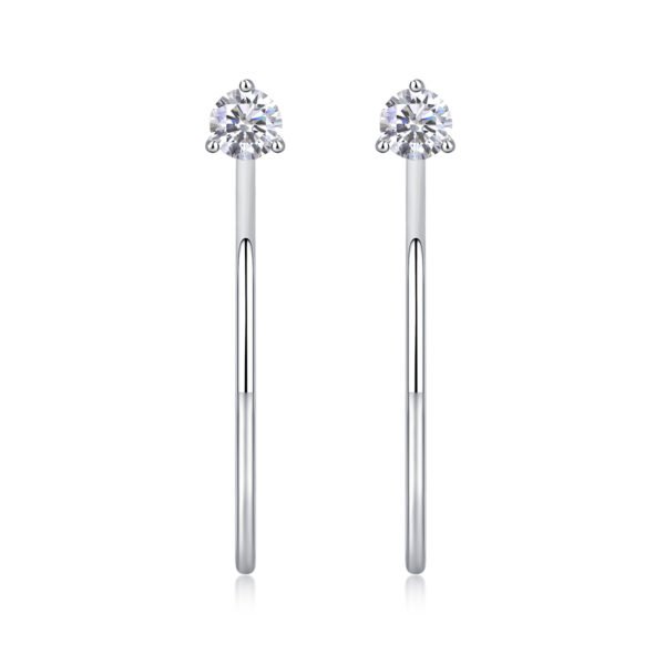 Moissanite stud hoop earrings - Image 6