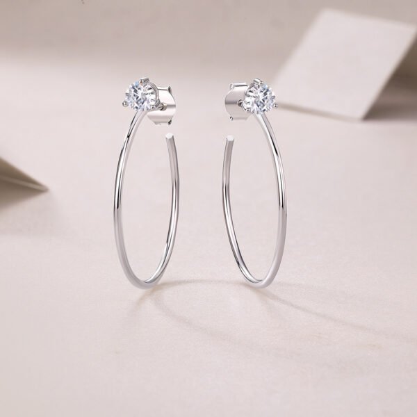 Moissanite stud hoop earrings