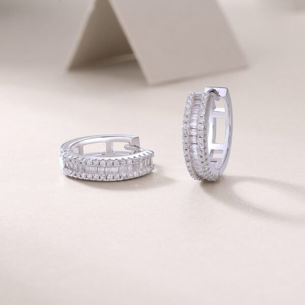 Moissanite hoop earrings - Image 2