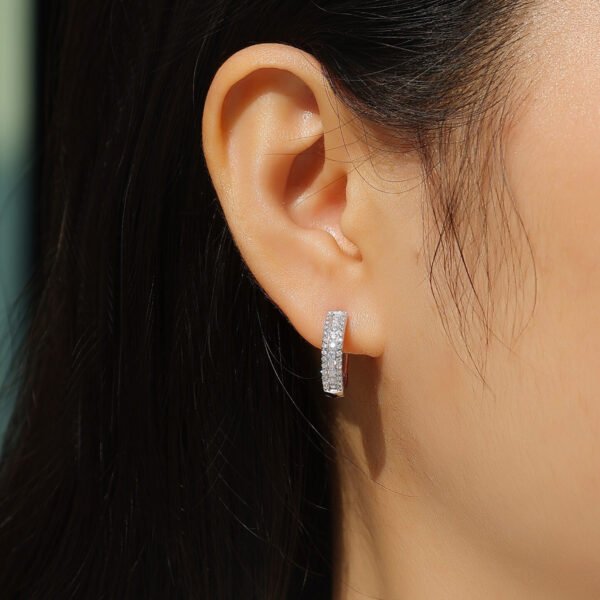 Moissanite hoop earrings - Image 4