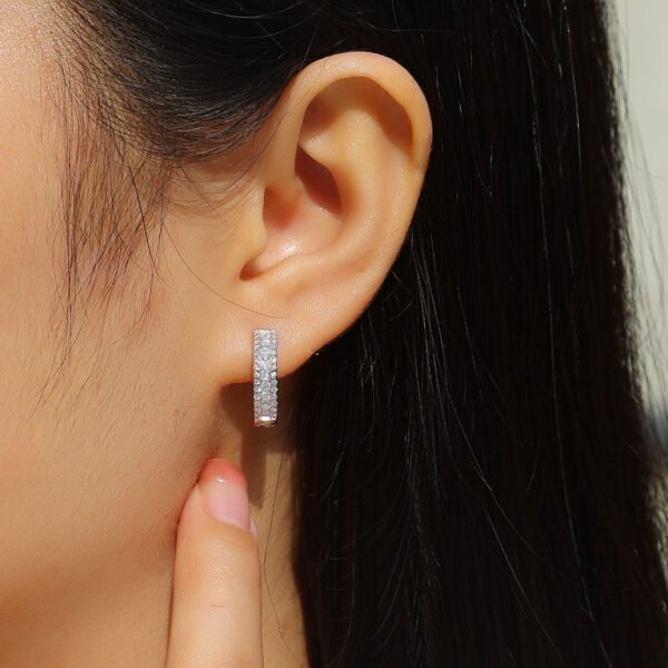 Moissanite hoop earrings - Image 3