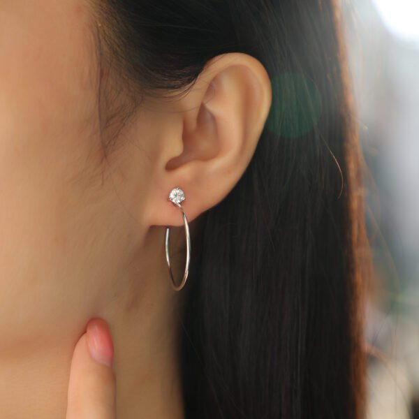 Moissanite stud hoop earrings - Image 4