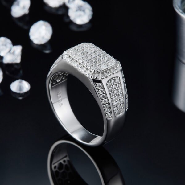 Moissanite Round Cut  Micro Pave Ring