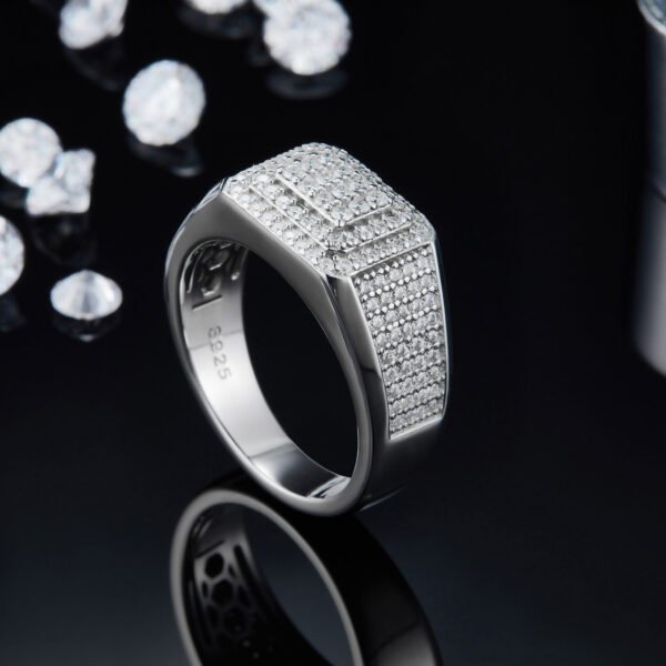 Moissanite Round Cut  Micro Pave Ring