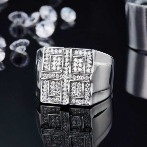 Moissanite Titan Grid Ring - Image 2