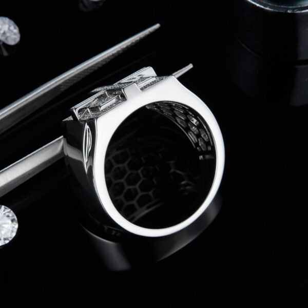 Moissanite Titan Grid Ring - Image 3
