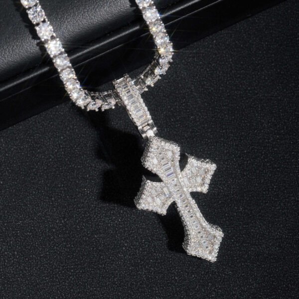 Moissanite cross pendant