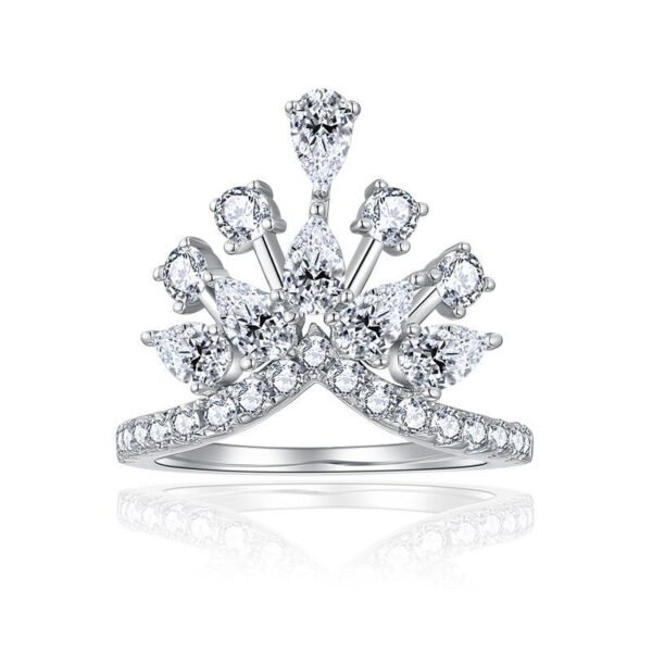 Moissanite Aurora Crown Ring - Image 3