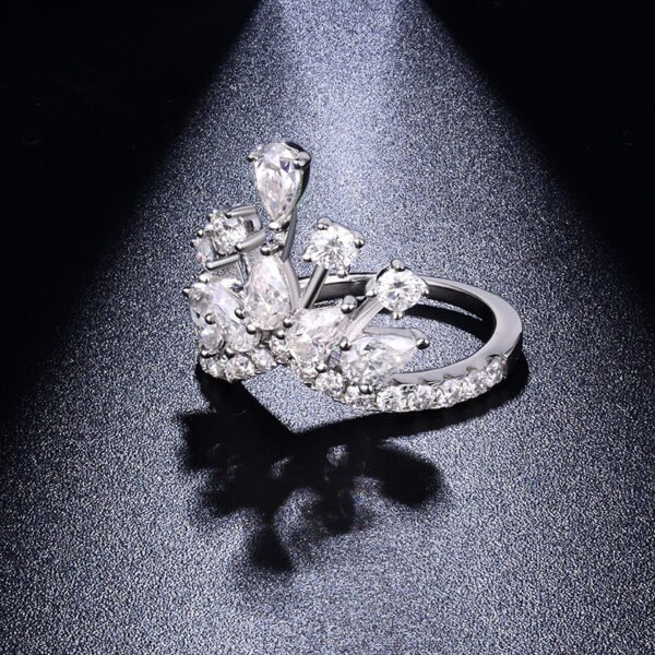 Moissanite Aurora Crown Ring - Image 2