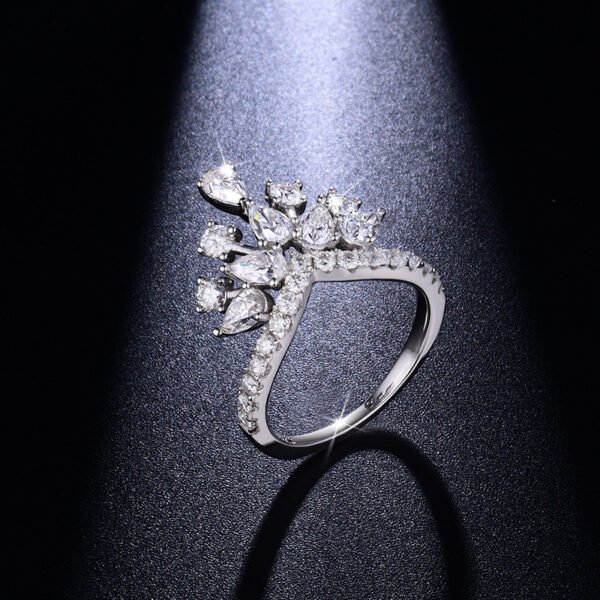 Moissanite Aurora Crown Ring