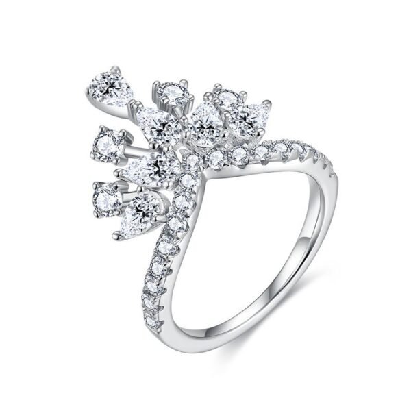 Moissanite Aurora Crown Ring - Image 4